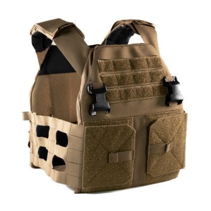 Queen Plate Carrier front angle Coyote