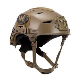 Team Wendy Helmet Exfil 3.0 LTP Rail Bump Helmet Coyote Brown Front Angle