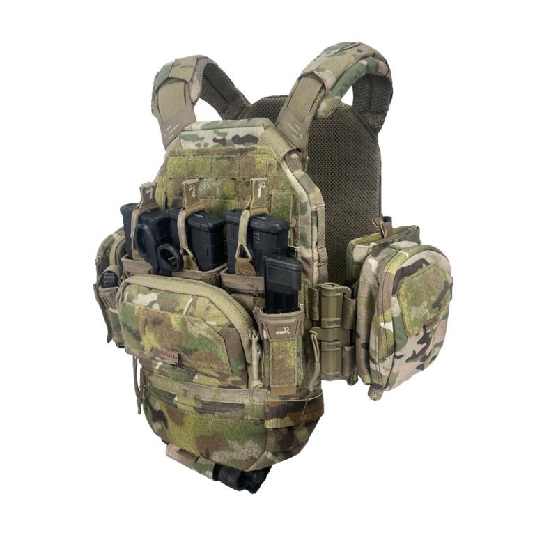ARMR Unlmtd Coyote Tactical Vest Plate Carrier With Mag Pouches – Adjustable, Size XL, With Drag Handle